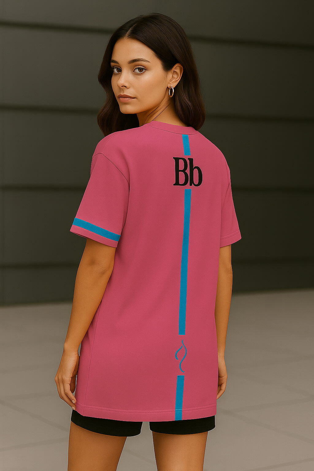 T-shirt la Bande bleu - fushia lady