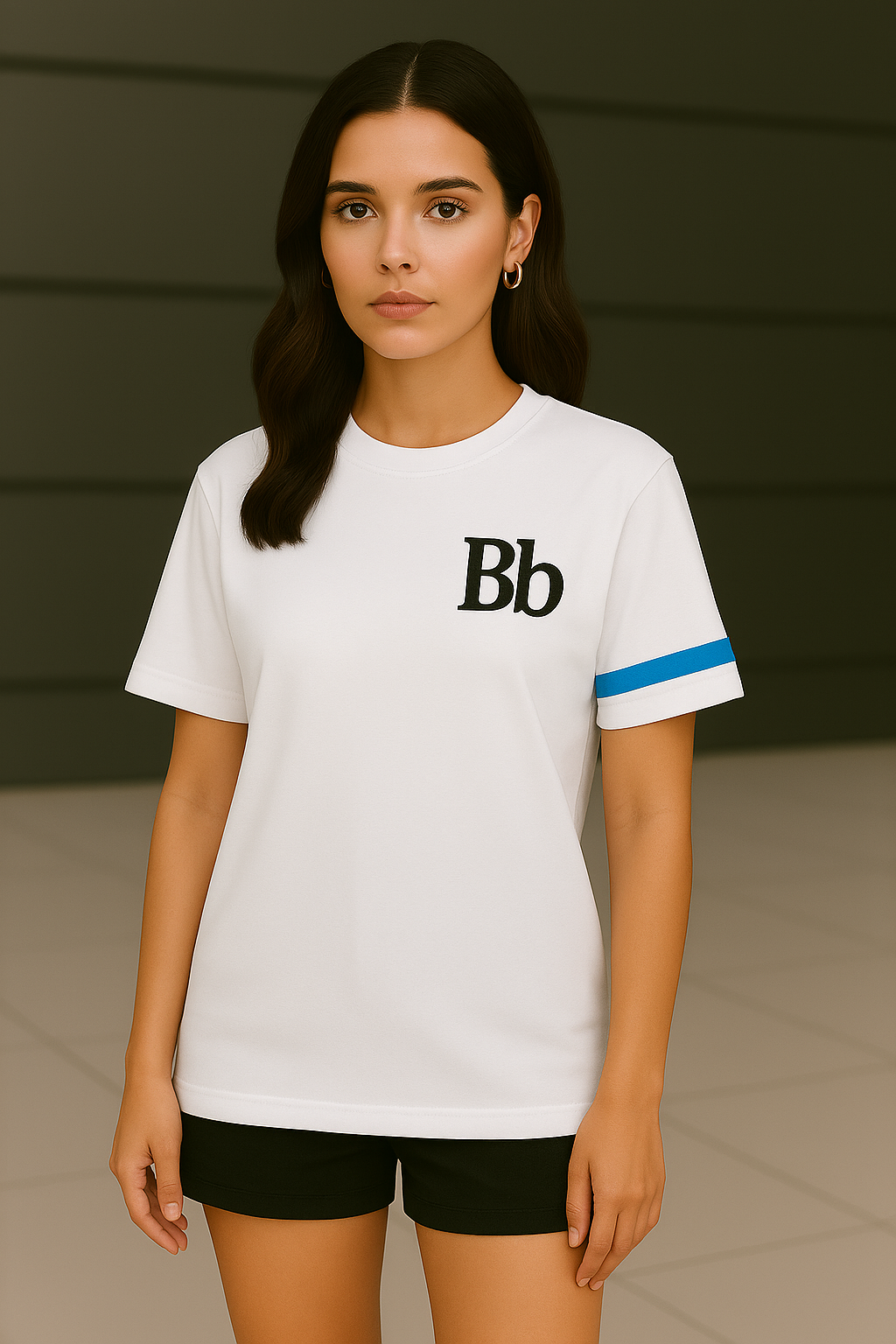 T-shirt Femme Blanc "Bb" – Signature Minimaliste