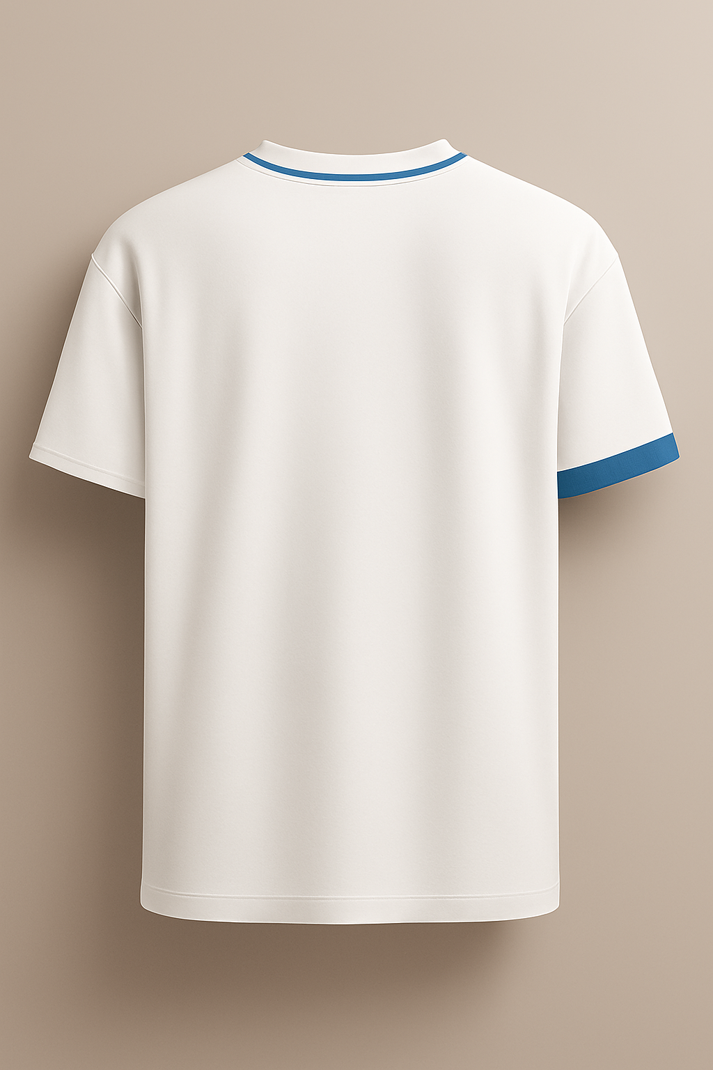 T-shirt la Bande bleu minimaliste blanc