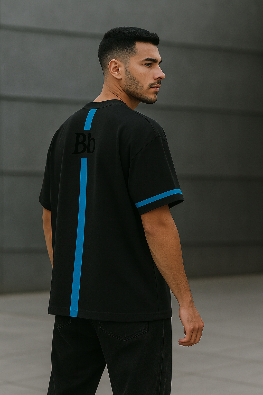 T-shirt Bb oversize noir obscure