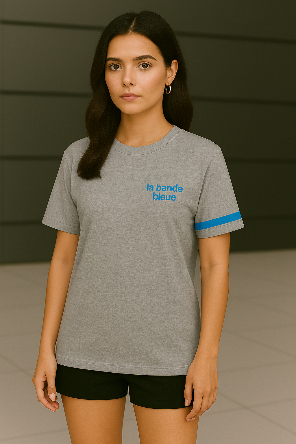 T-shirt la Bande bleu Gris clair