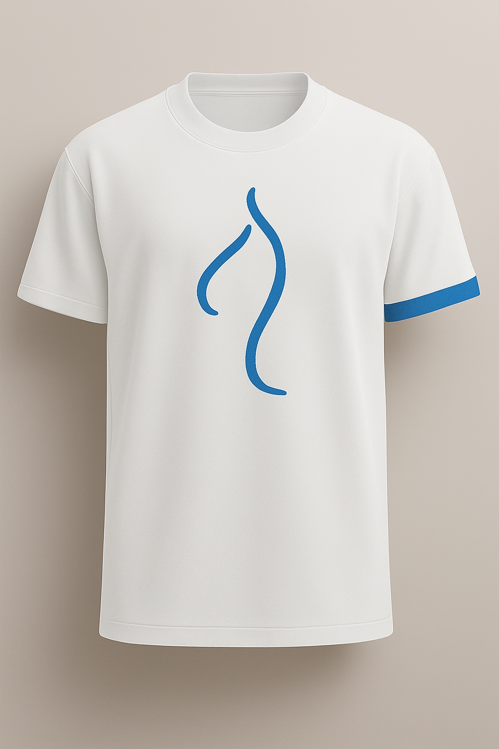 T-shirt la Bande bleu pur blanc